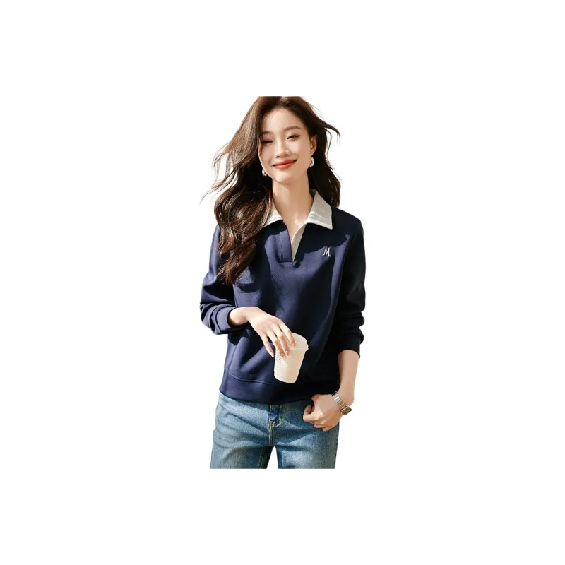 Mo Han Yi Mei Sweatshirt Women's Navy Blue-0
