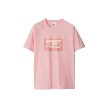 Burberry SS24 Raglan Sleeve T Shirt Women's Soft Floral Pink