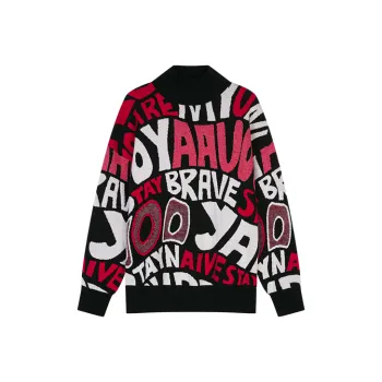 UOOYAA Sweater Women's White Red