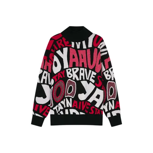 UOOYAA sweater Knit Women's White Red