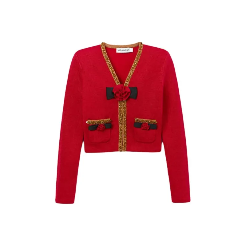 Self portrait Knitted Corsage Jacket-0