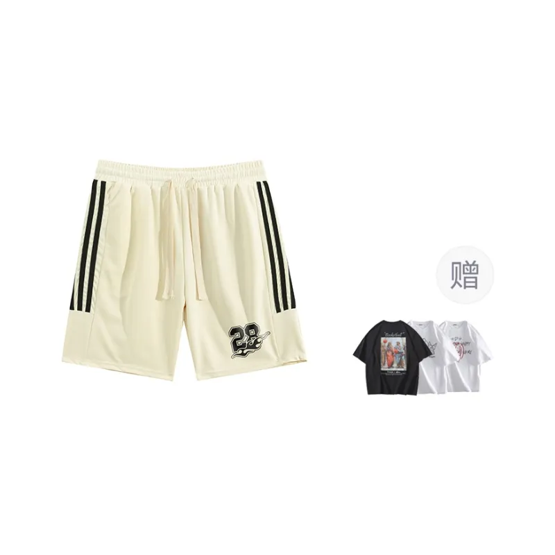 BRUMAIRE Casual Shorts Unisex White Heather Gray Comes With A Random T Shirt-4
