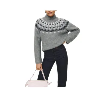 REFORMATION Idylla Brushed Alpaca Turtleneck Sweater Women's Gray