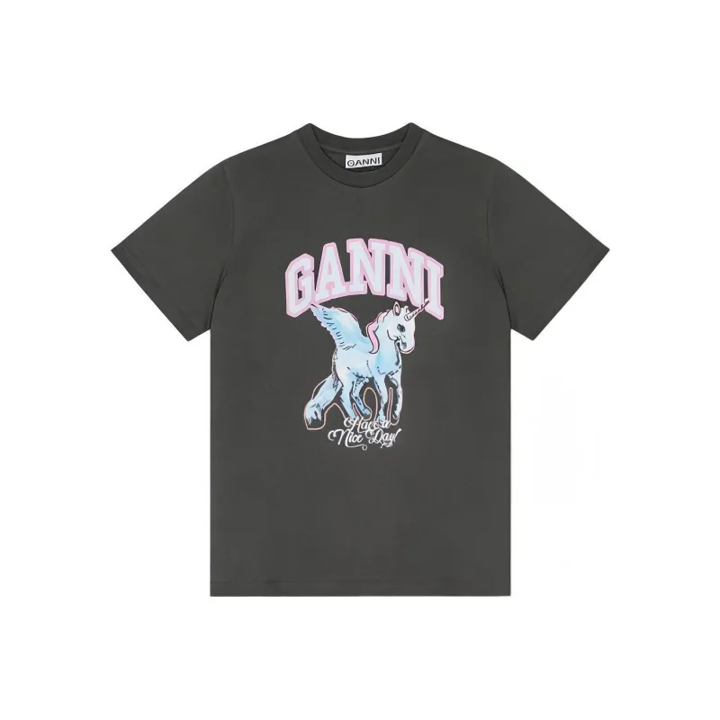 GANNI SS24 T Shirt Women's Volcano Gray-0