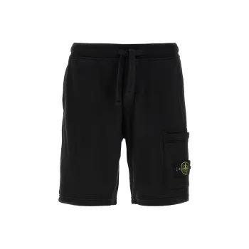 STONE ISLAND 64651 Cotton Fleece Garment Dyed Shorts