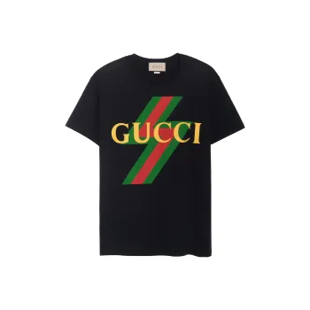 GUCCI SS23 Drop Shoulder Sleeve T Shirt Women's Black