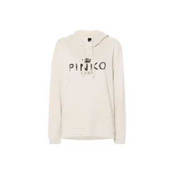 PINKO Logo Printed Drawstring Hoodie