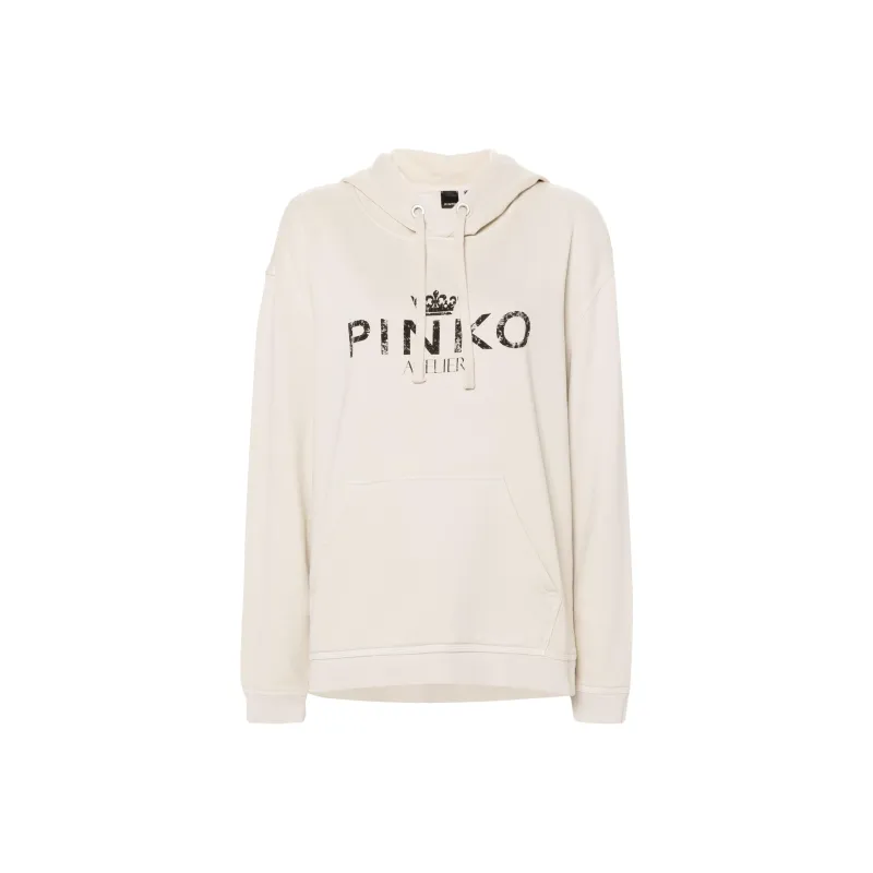 PINKO Logo Printed Drawstring Hoodie-0