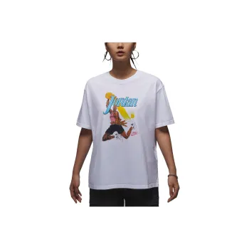 Jordan Drop Shoulder Sleeve T-Shirt Women's White/Black