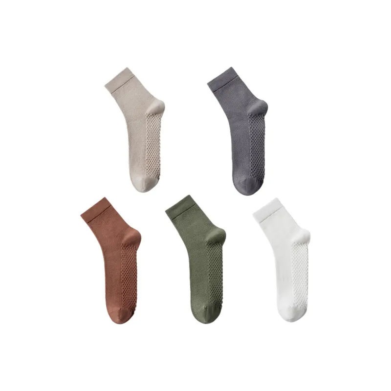 H YXIANG Mid Calf Socks Men's 5 Pack-12