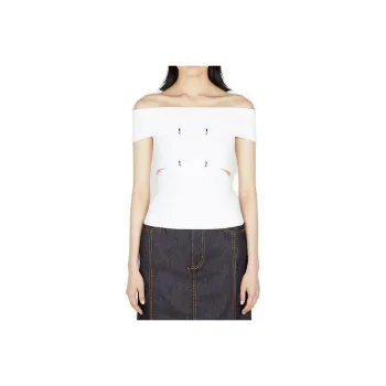 Alexander McQueen Cut Out Off Shoulder Stretch Top