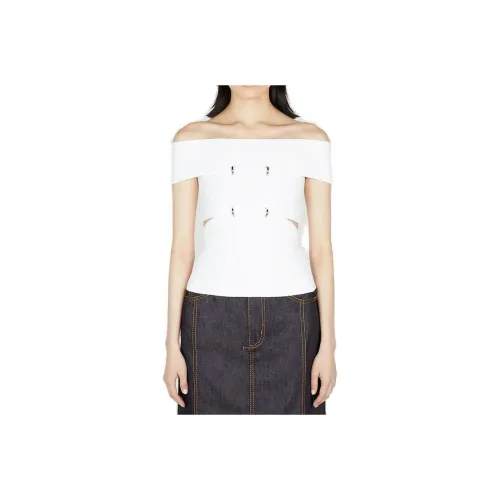 Alexander McQueen Cut Out Off Shoulder Stretch Top