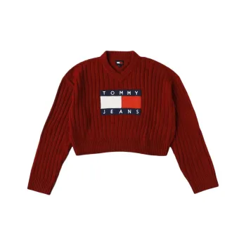 Tommy Hilfiger TJW VNCK CENTER FLAG SWEATER E Knitwear Women's Red