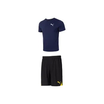 PUMA Casual Sportswear Men Blue T-Shirt+Black Shorts