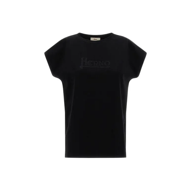 HERNO Logo Embellished Crewneck T Shirt-0
