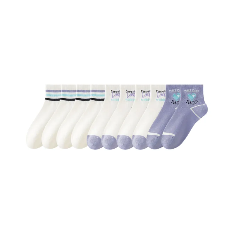 Cotton Gene Mid-Calf Socks Women's 5 Pack-84