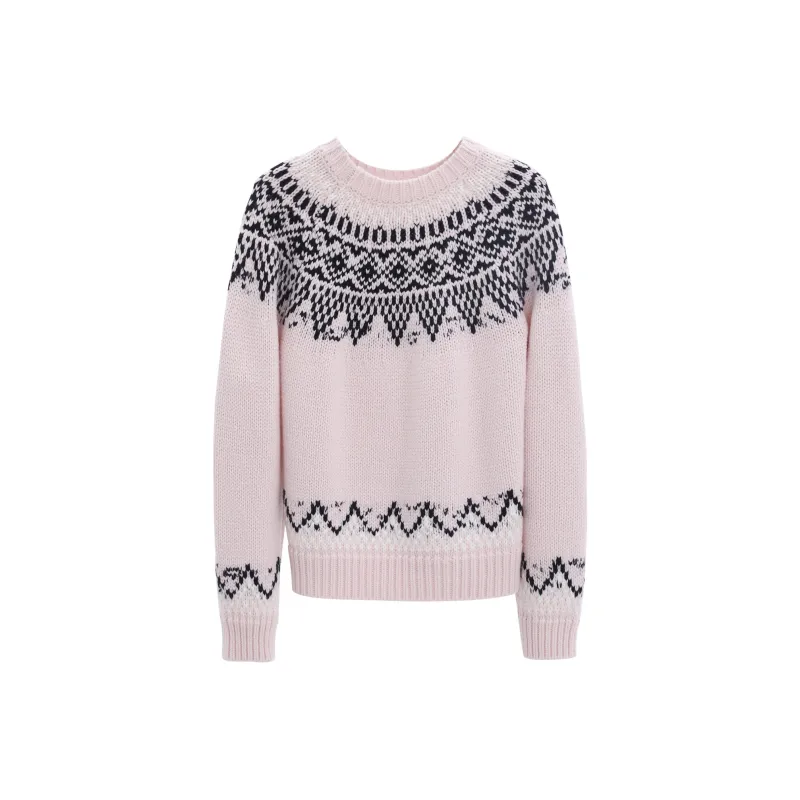 Fstudio Far Island Knitted Fabric Sweater Women's Pink-0
