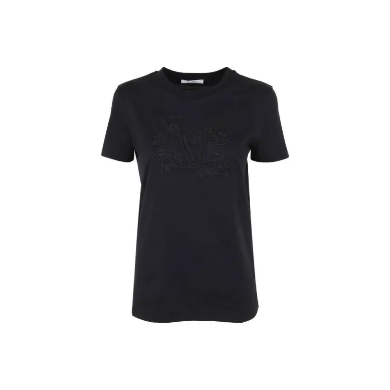 MaxMara Sacha Monogram embroidered Cotton T shirt-0