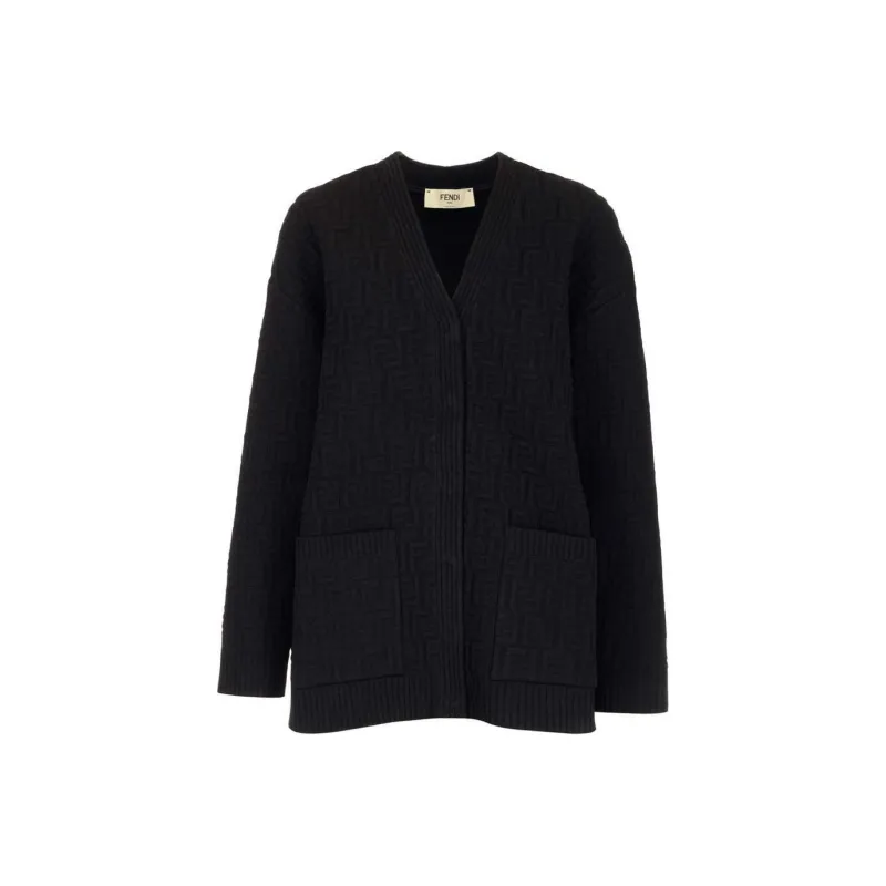 FENDI FF embossed Monogram Cardigan-0
