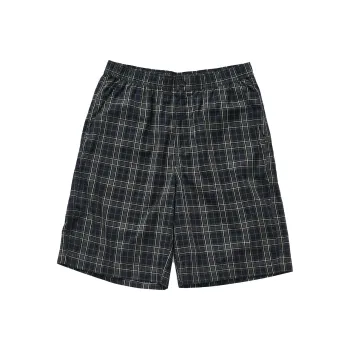 714STREET Casual Shorts Unisex Blue Green Plaid