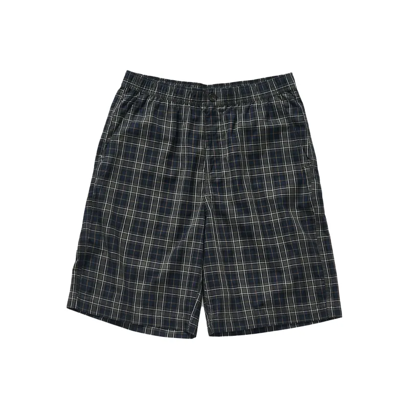 714STREET Casual Shorts Unisex Blue Green Plaid-0