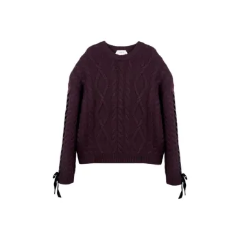 COACH FW24 Sweater Women's Burgundy Color