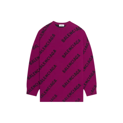 Balenciaga Allover Logo Sweater Fuchsia/Black