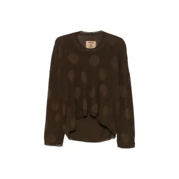 UMA WANG Polka Dot Detailed Crewneck Knitted Jumper