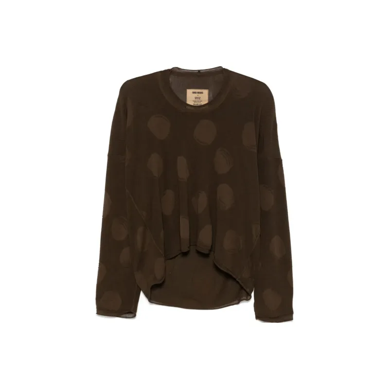 UMA WANG Polka Dot Detailed Crewneck Knitted Jumper-0