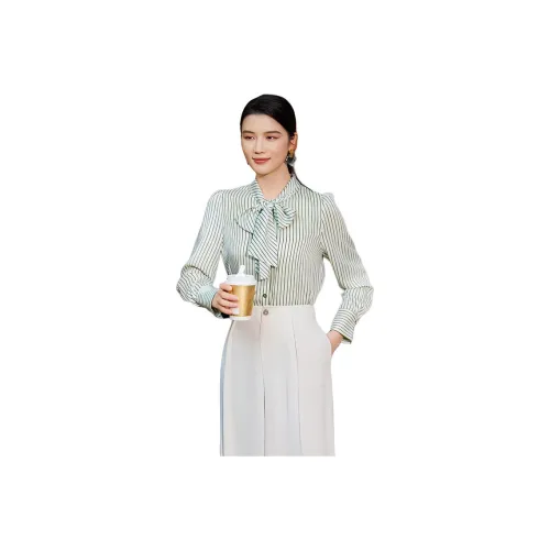 BBLLUUEE Shirt Women's Clear Tea Green