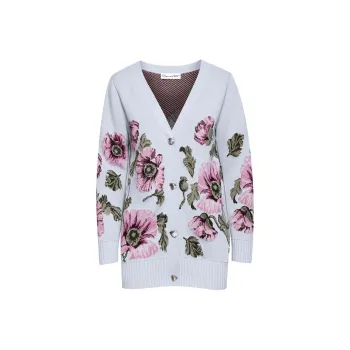 Oscar De La Renta Floral Jacquard Cardigan