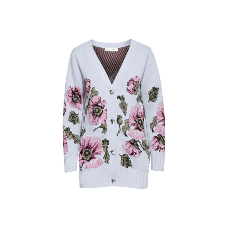 Oscar De La Renta Floral Jacquard Cardigan-0