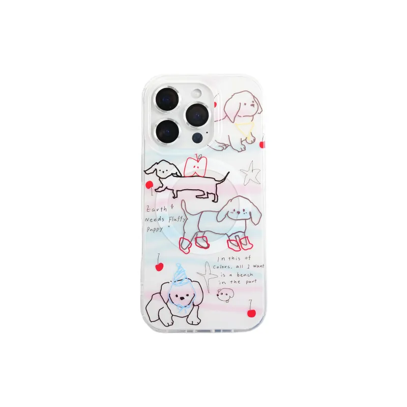 Wei Xin Acrylic Material Blue Pink Maltese Phone Cases Compatible With IPhone 16/15 Pro Max/Apple 13/14 Pro/Max-4