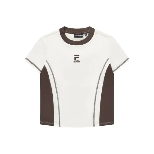 FILA FUSION Set in Sleeve T Shirt Women's Pasture Jun White