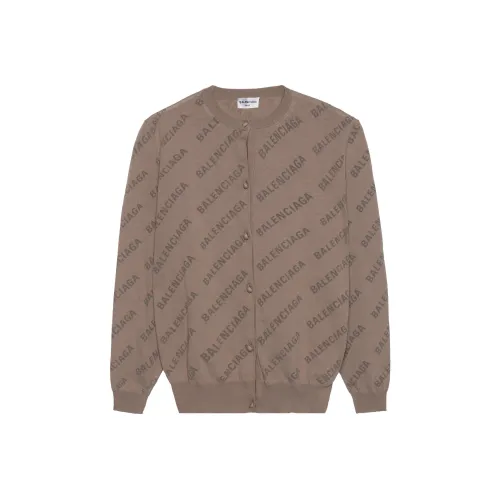 Balenciaga All Over Logo Buttoned Cardigan