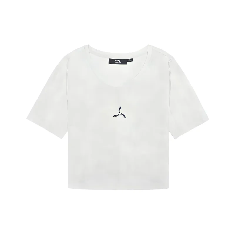 LI NING 1990 T Shirts Women's Ecru-0