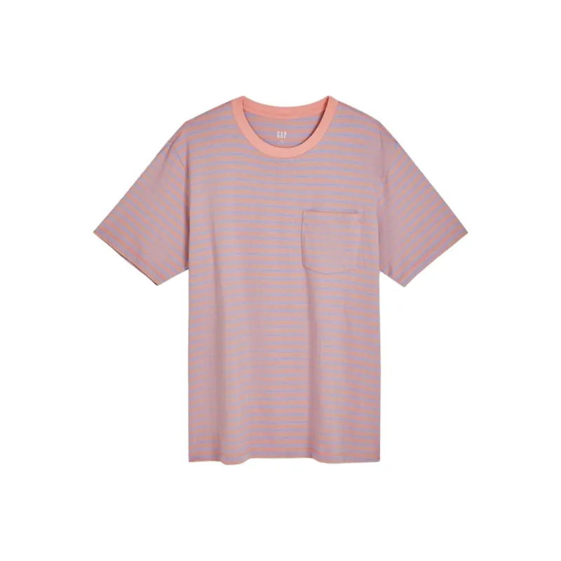 GAP T-Shirts Women's Orange Blue Stripes-0