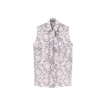 VERSACE Barocco Lavallière Silk Blouse