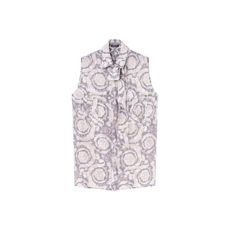 VERSACE Barocco Lavallière Silk Blouse-0