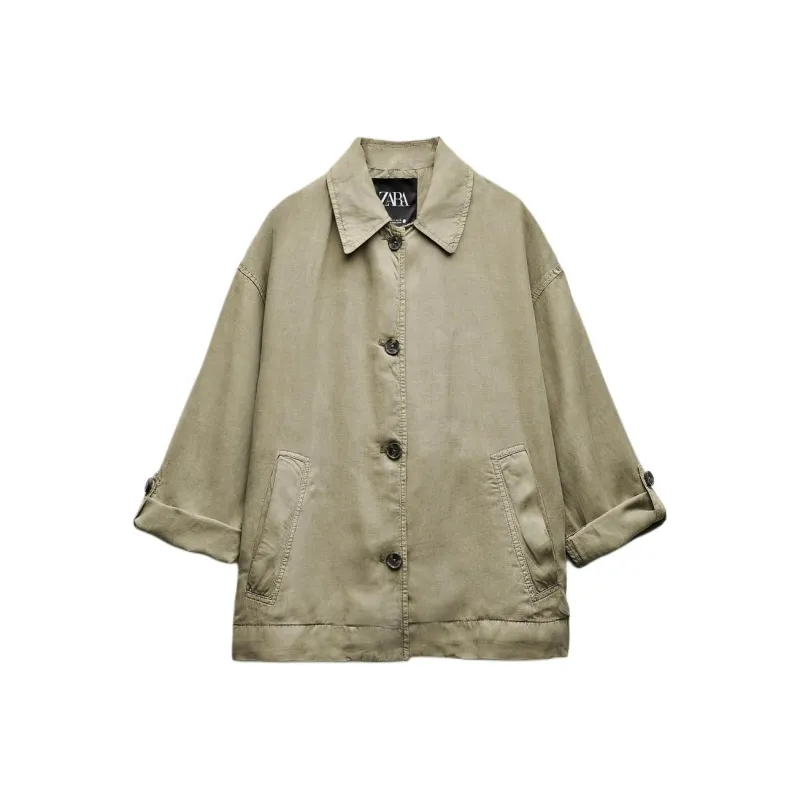 ZARA ZW Series Shirt Women's Green-0