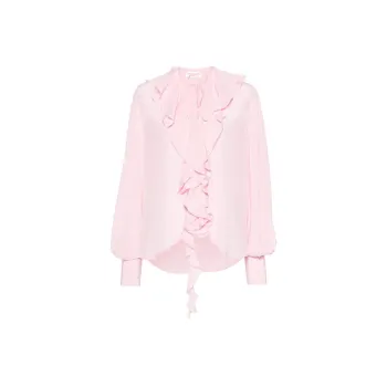 Victoria Beckham Ruffled Detailed High Low Hem Shirt