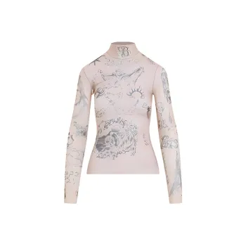 Balenciaga Tatoo Long Sleeve Top 'Light Beige'
