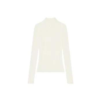 COURREGES Mockneck Light Rib Sweater 'Heritage White'