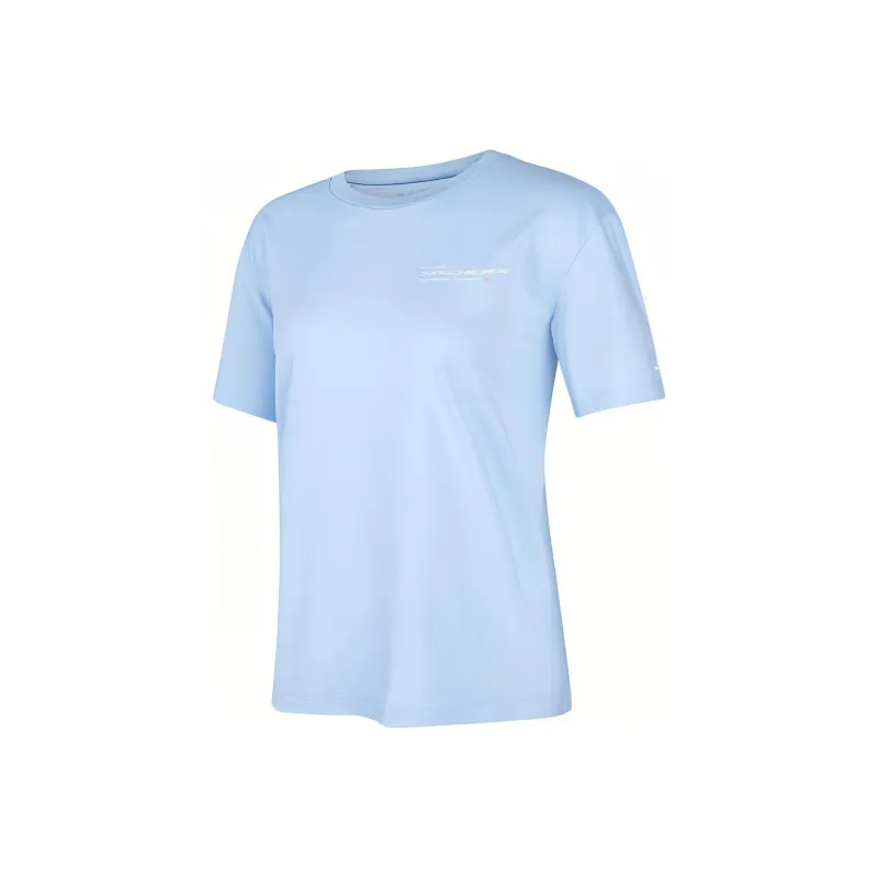 Skechers Drop Shoulder Sleeve T Shirt Women's Moon White Blue-0