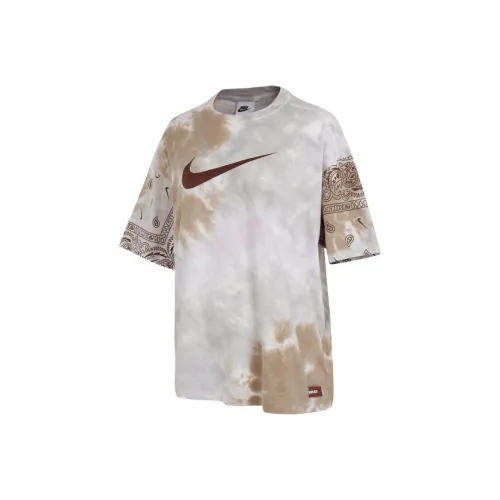 Nike Drop Shoulder Sleeve T Shirt Women's Khaki