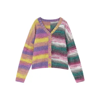 ELF SACK Sweaters Women's Monster Multicolor Stripes
