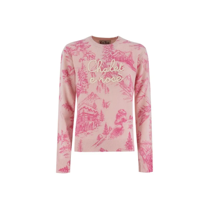 MC2 Saint Barth Chalet E Rosè Embroidery Crewneck Jumper-0