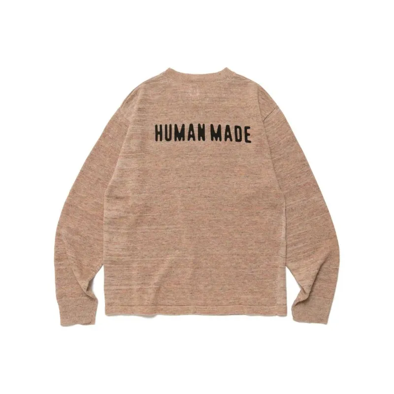 HUMAN MADE Linen Blend Knit Sweater White-4