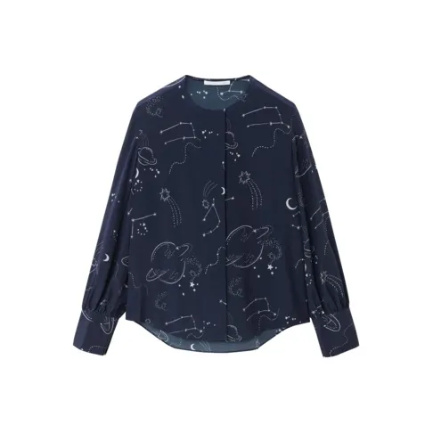 OVV Shirts Women's Navy Blue Pattern 11-0
