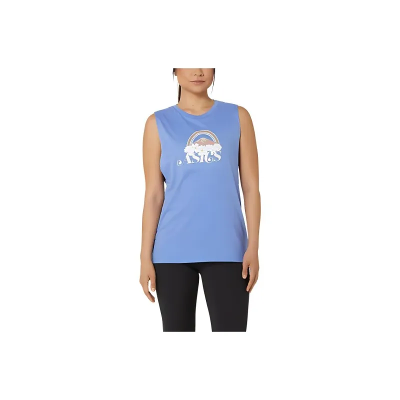 Asics YOUR ADVENTURE MUSCLE T-Shirt Women's Sapphire Blue-0